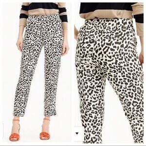 J. Crew Womens Favorite Fit Snow Leopard Print Cropped Trousers Sz 6 Career Corp